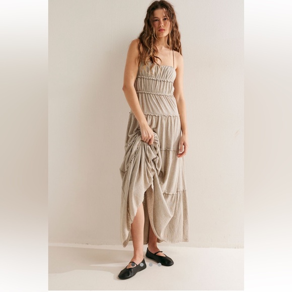 Free People Dresses & Skirts - Free People Beige Brooke Maxi Dress